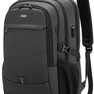 DUSLANG 17 Inch Laptop Backpack for Travel Water Resistant College Backpack for Men/Women Laptop Bag with USB Charging Port,Black